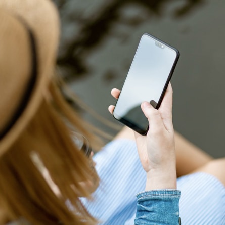 Woman using Scoot mobile app